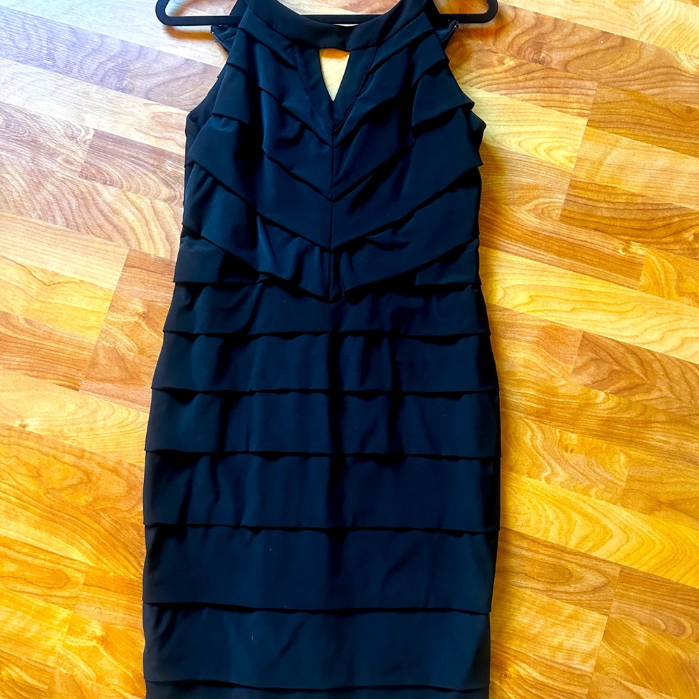 WHBM body sculpting knee length black dress. Size 14
